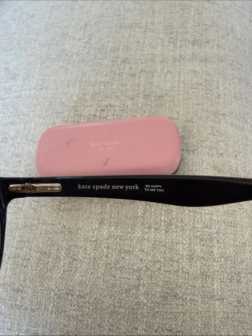 kate spade Tortoise Cat-Eye Glasses with Pink Case